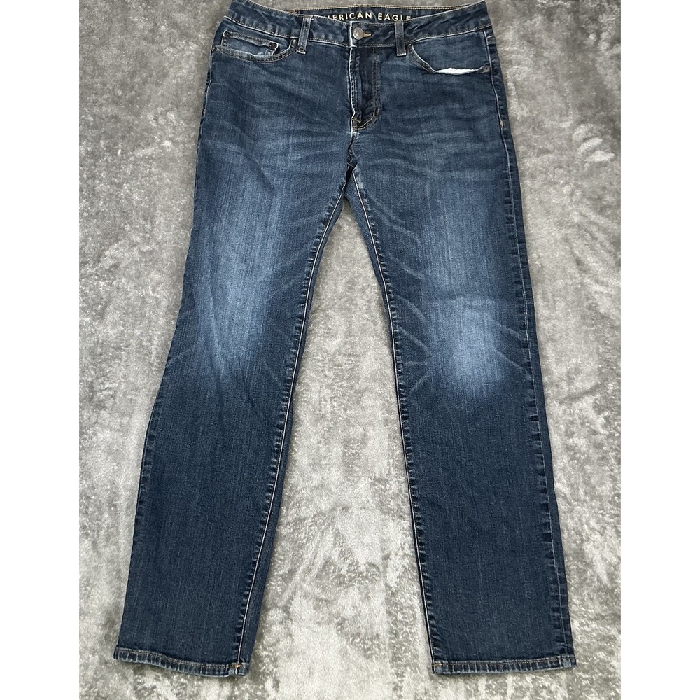 American Eagle Flex Men's 33x32 (act. 33x30) Original Straight Whiskered Jeans